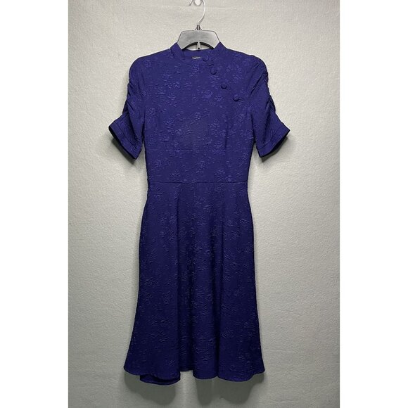 Voodoo Vixen Dresses & Skirts - Voodoo Vixen Womens Purple Jacquard Short Sleeve Midi Dress Size Small